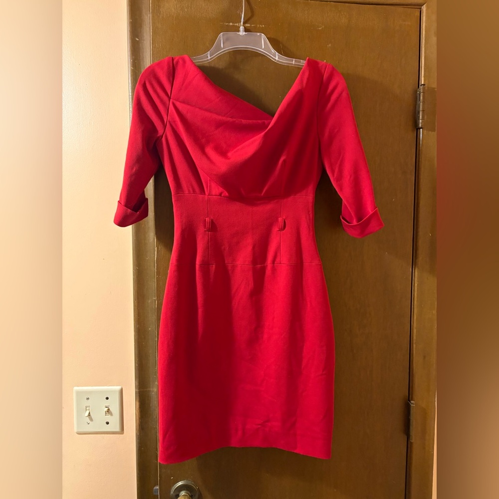 NWT Black Halo Jackie O Three-Quarter Sleeve Dress in Red - Picture 4 of 8